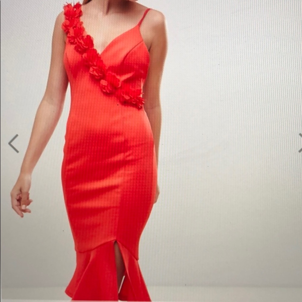 ASOS petite corsage pephem midi dress